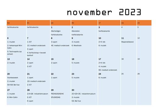 maandplanning november 2023